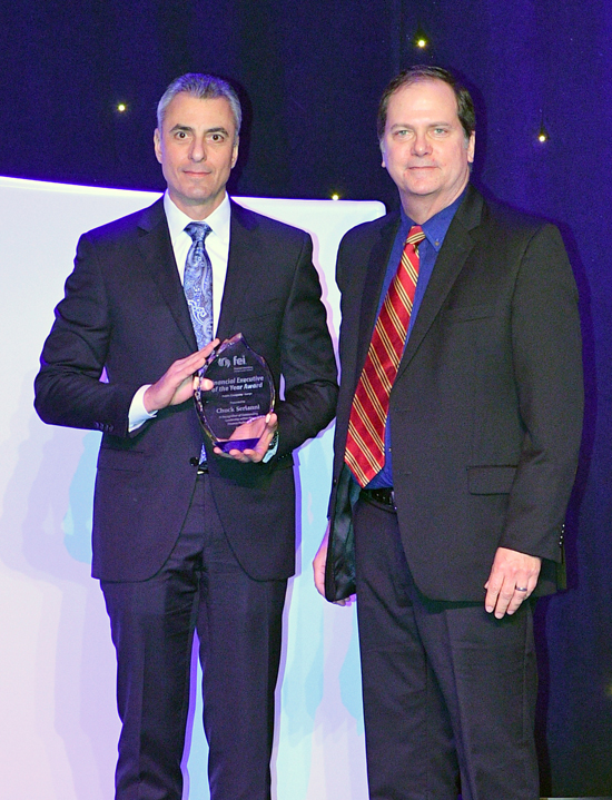 FEI-AZ member Chuck Serianni, right, with presenter  Mark Kissman, CFO, Greenlight Technologies